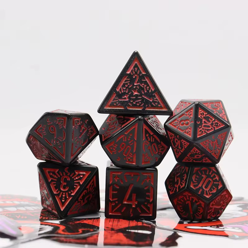 Red Dawn Stars D20 Würfel, 7-teiliges Set, Fantasy - Bild 3
