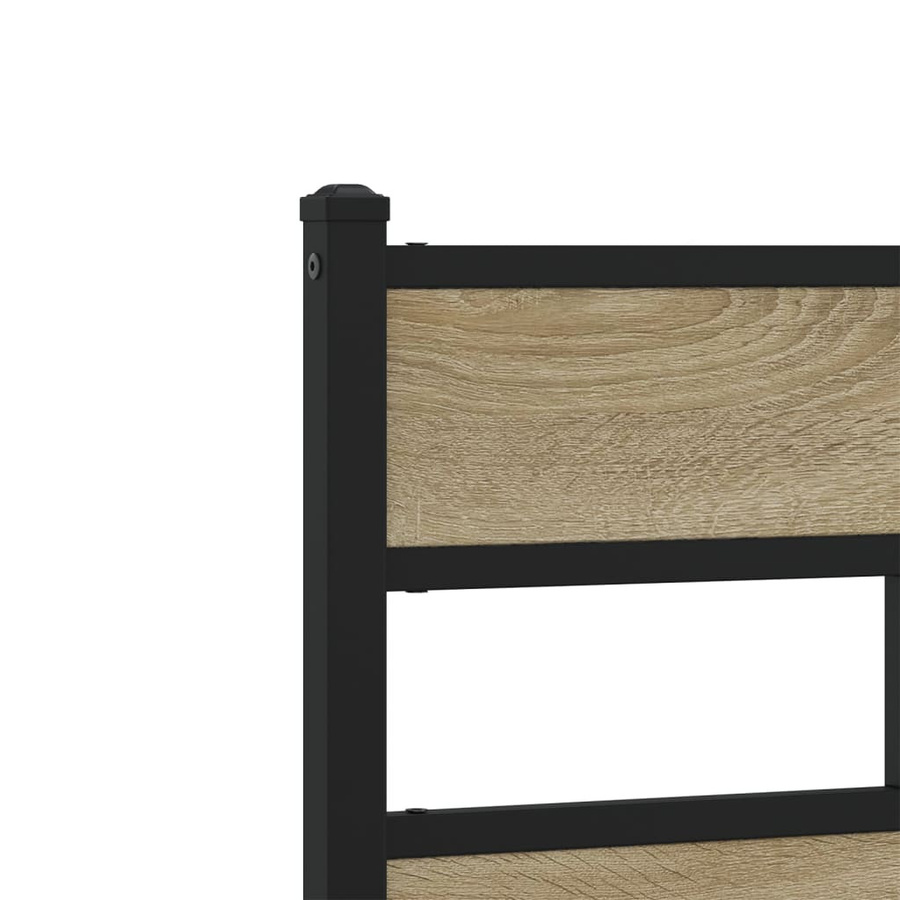 vidaXL Bettgestell ohne Matratze Sonoma-Eiche aus Holzwerkstoff und Metall, B/T/H: 140 x 200 x 91,5 cm - Bild 5