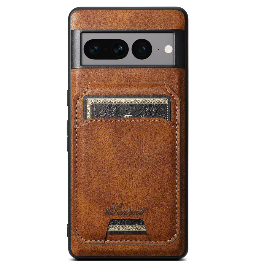 SUTENI Handyhülle aus Kunstleder mit Magnet Kartenhalter und Ständer für Google Pixel 9 XL, 8 Pro, 7A und 6 in Blau oder Braun - Bild 4