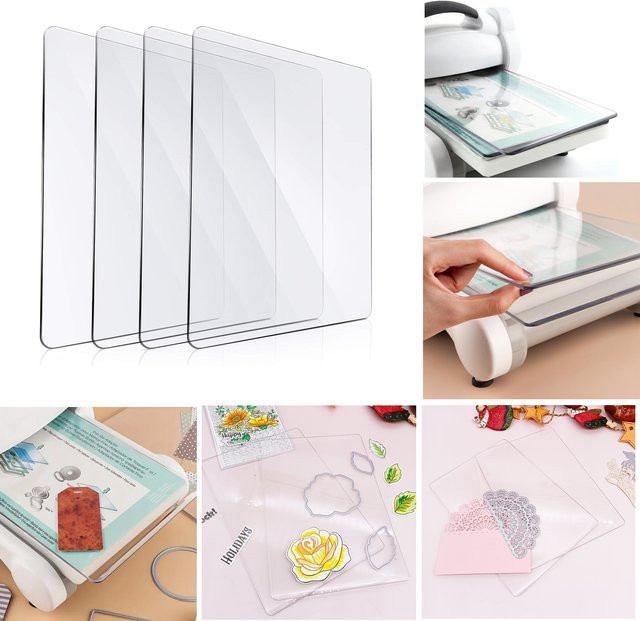 Alinacutle Schneidepads aus Kunststoff im A5-Format, transparent, kompatibel mit den meisten Schneidemaschinen - Bild 1