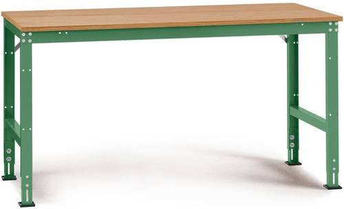 Manuflex Arbeits-Grundtisch UNIVERSAL Standard mit Multiplexplatte, Resedagrün, B/T/H: 200 x 80 x 76-87 cm - Bild 1