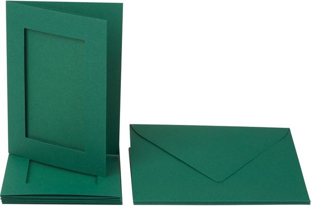 Folia Passepartoutkarten Rechteck DIN A6, 10-tlg., Grün, 220 g/m² - Bild 1