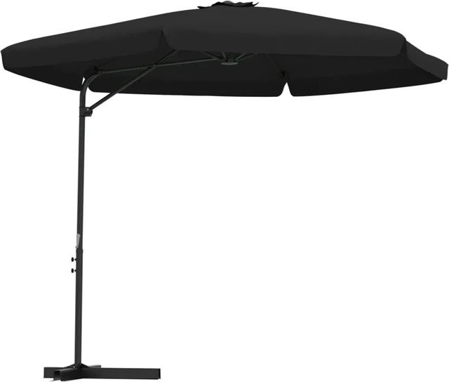 furnicato Sonnenschirm mit Stahl-Mast in Schwarz mit 300 cm Durchmesser - Bild 1