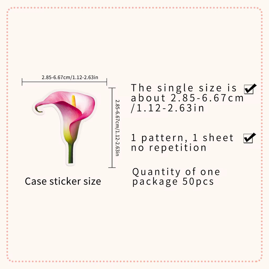 50 Stück Rosa Blumen-PET-Transparentaufkleber im INS-Stil für Journal und Dekoration von RecordingYourLife Store - Bild 2