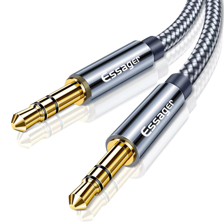Essager Aux-Kabel 3,5 mm Klinke auf Klinke Audiokabel in Grau für Samsung und Xiaomi - Bild 5