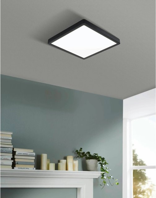 Eglo LED Aufbauleuchte Fueva Schwarz Quadratisch Warmweiß 20,5 W - Bild 1