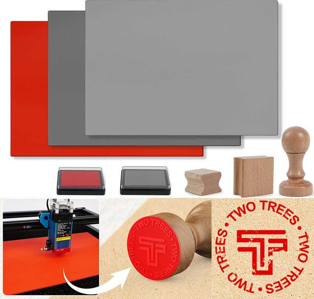 Singasong Laser Gummi Blatt Kit für CO2 Laser Gravur und DIY Gummi Stempel Material - Bild 1