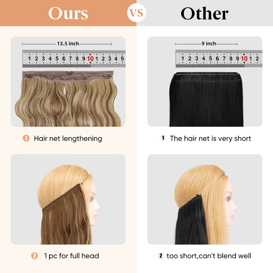 SARLA Clip-in-Haarverlängerungen, Ombre, Blond, Synthetisch - Bild 5