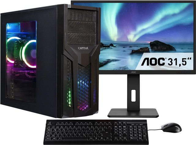 CAPTIVA PC Power Starter R80-040 TFT Bundle mit MSI Komponenten, Ryzen 7 5700G, 32 GB RAM, 1 TB SSD, DVD-RW, WLAN und Windows 11 Home in Schwarz - Bild 1