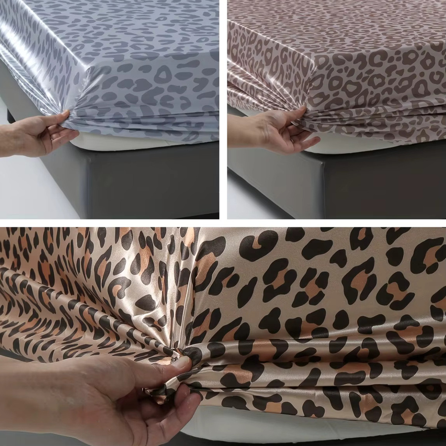 Beiwoer 3-teiliges Satin-Bettwäsche-Set mit Leopardenmuster in Pink Leopard und Multicolour, Twin Größe (Breite: 99 cm, Länge: 190,5 cm) - Bild 2