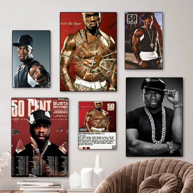 50 Cent Vintage Poster Rastar Wandkunst Retro Paper Poster für deine Wanddekoration in Mehrfarben - Bild 1