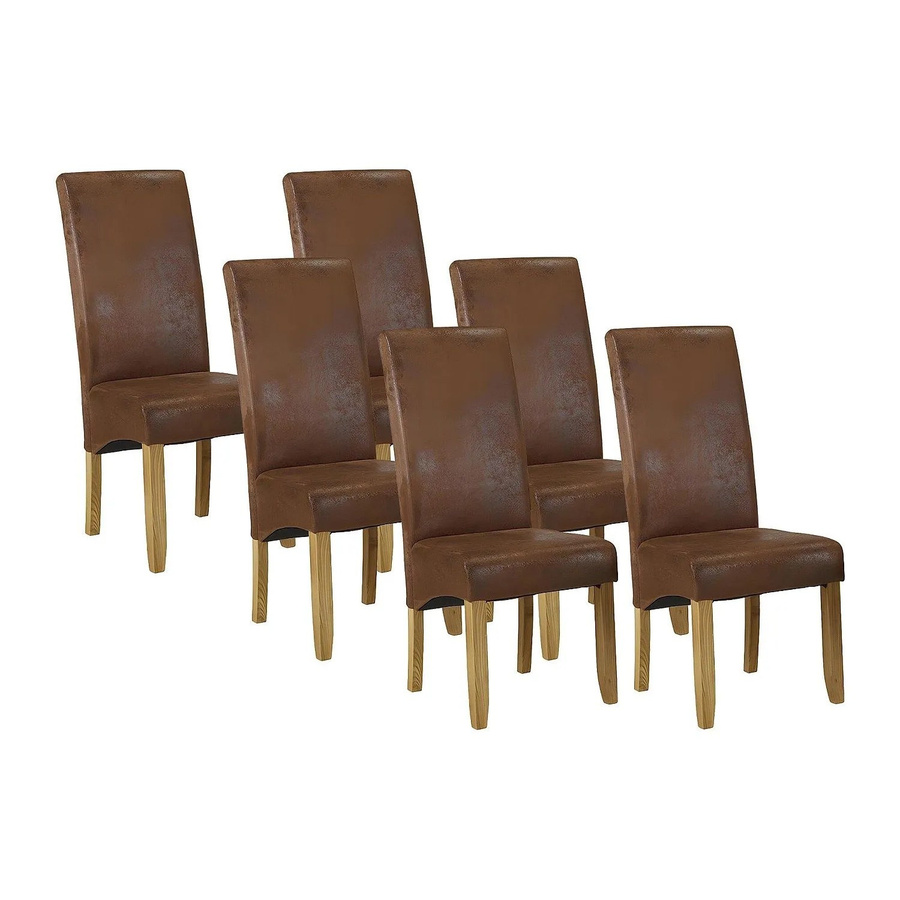 Vente-unique Stuhl Santos in Schokobraun mit Microfaser und Massivholz aus Pinie und Esche - Bild 2