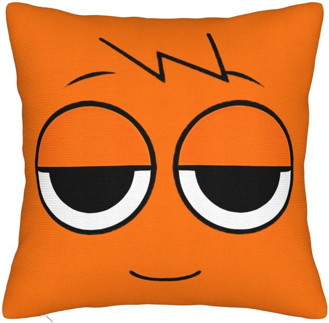 Sprunki Cartoon Anime Dekorative Kissenbezüge aus Polyester, Orange, B/T: 45 x 45 cm - Bild 1