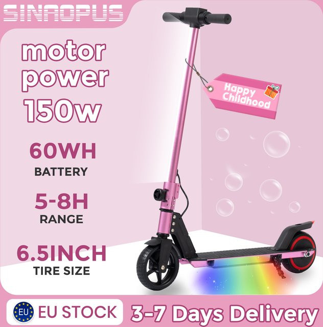 Sinaopus Elektroroller, faltbar, ab 6 Jahren, Rosa / Pink - Bild 1