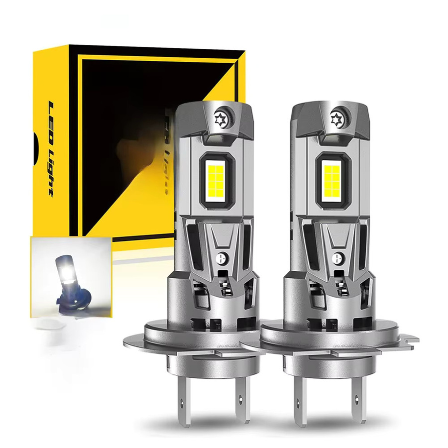 AUXITO H7 LED-Birne Set, 22000 lm, 120 W, 6500 K Weiß, Canbus Fehlerfrei, Mini-Design aus Aluminium, 2er Pack - Bild 1