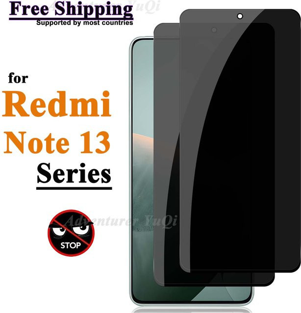 Xiaomi Anti-Spionage Displayschutz aus gehärtetem Glas für Redmi Note 13 Pro 4G und 5G, transparent, 9H Kratzfestigkeit - Bild 1