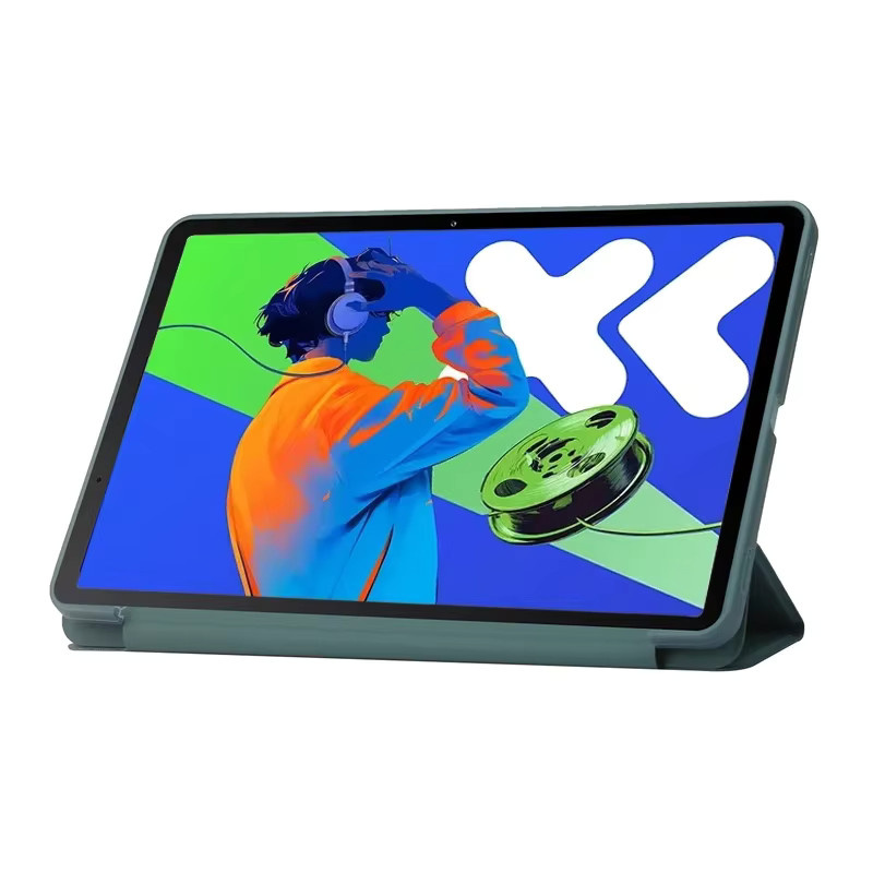 Lenovo Idea Tab Pro 12,7 2025 Schutzhülle aus PU Leder und TPU in Grün mit Trifold Standfunktion - Bild 2