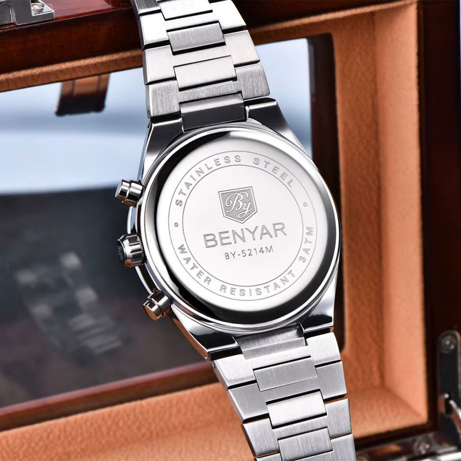 EBNYAR Chronograph, Quarz, Edelstahl, 42 mm, Herren - Bild 6