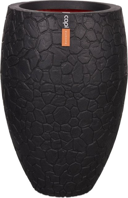 Capi Pflanzgefäß Elegant Deluxe Clay in Schwarz, Durchmesser: 50 cm, Höhe: 72 cm - Bild 1