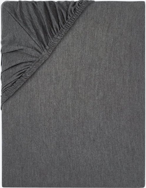 Jersey-Spannbetttuch in Grau, B/T: 90 x 200 cm - Bild 1