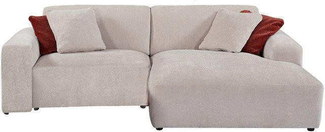 Vente-unique Sofa Tirono in Beige mit Cord-Bezug, L-Form, rechtsseitig, Breite: 254 cm - Bild 1