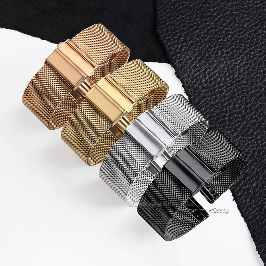 HQstrap Uhrenarmband Milanaise, Edelstahl, Silber, Unisex - Bild 2
