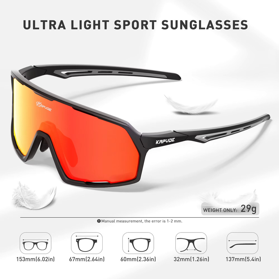 Kapvoe Sportsonnenbrille, Unisex, Vollrand, Kunststoff - Bild 4