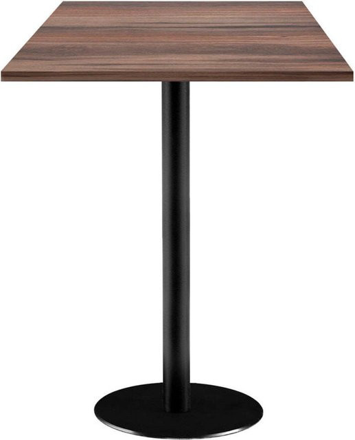 RestooTab Stehtisch Rome quadratisch in Eiche geräuchert mit schwarzem Gestell, B/T/H: 60 x 60 x 113 cm - Bild 1