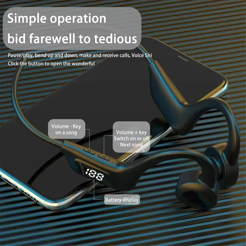 OnePlus Kabellose Knochenleitungs-Kopfhörer mit Bluetooth und Mikrofon für Sport und Schwimmen in Schwarz - Bild 5