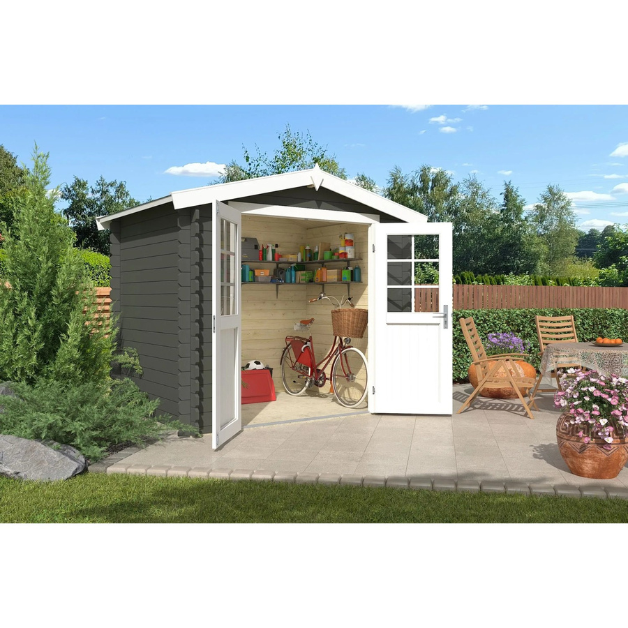 Lasita Gartenhaus Ingo Maja in Grüngrau mit Satteldach B/H/T: 262,1 x 222,3 x 195 cm - Bild 2