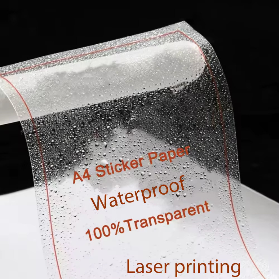 20 Stück OBESTDA A4 PET Etiketten transparent selbstklebend für Laserdruck wasserfeste Vinylaufkleber glänzend - Bild 2