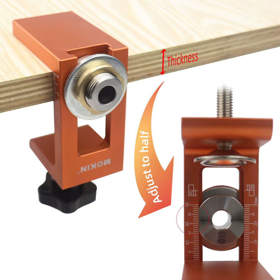 MOKIN Rebounder Dübel Jig Kit in Orange für vertikale Bohrungen und Möbelanschlüsse - Bild 3