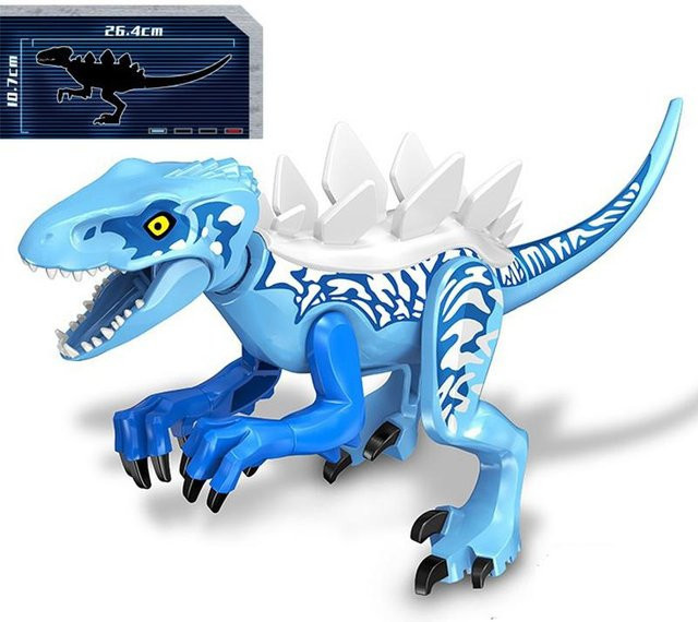 Jurassic Park Dinosaurier Indoraptor Triceratops Indominus Rex T-Rex Modell Bausteine violett - Bild 1