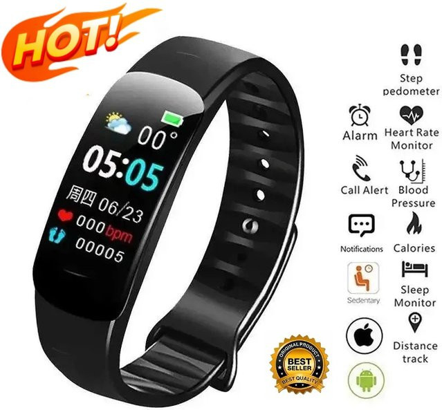 DIXSG Smartwatch C1 Plus, Schwarz, Unisex - Bild 1