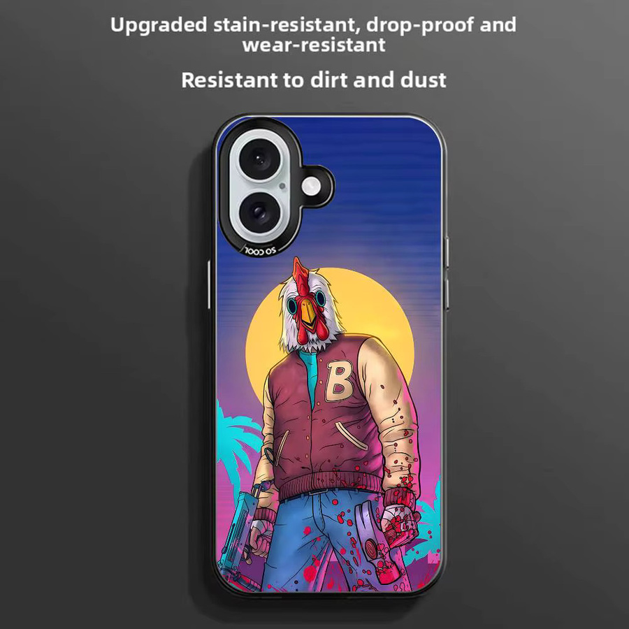 Hotline Miami Anime Handyhülle für Apple iPhone 11-16 Pro Max, bunt und rutschfest mit Anti-Fingerabdruck-Beschichtung - Bild 3