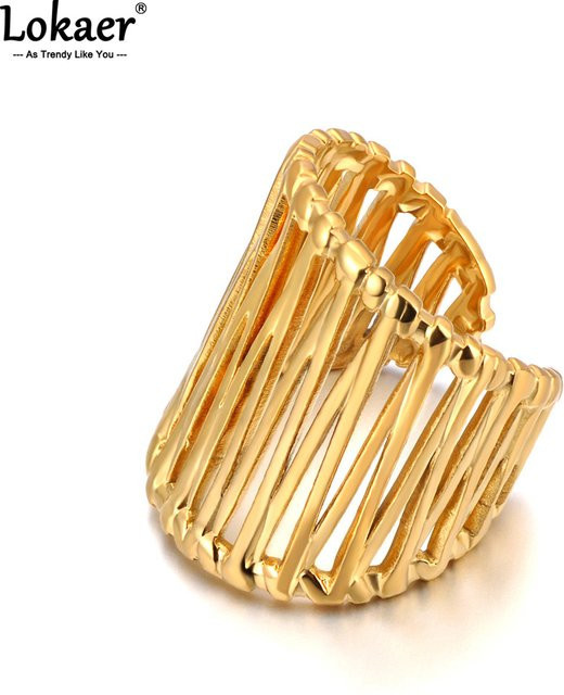 Lokaer Ringe, Edelstahl, Gold, Damen - Bild 1