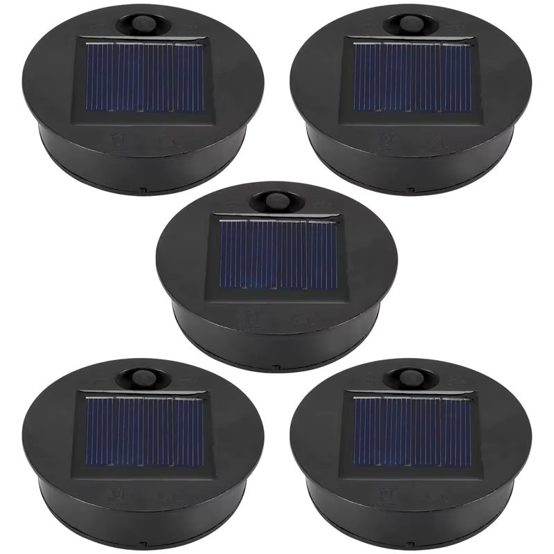 FEDI 5er Set Ersatzteile für Solarleuchten mit warmweißen 7 Lumen LED, wasserdicht, Schwarz/Weiß - Bild 4