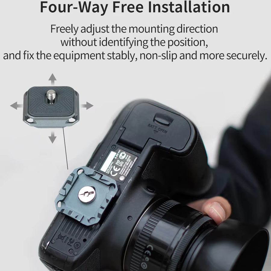 XILETU Quick Release Schultergurt Basis Kamera Sling Adapter mit Fast Release Plate für Fujifilm Canon Sony in Schwarz - Bild 5