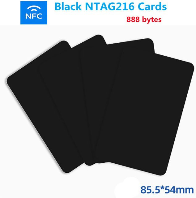 YEVERAXIN Ntag216 Blanko NFC-Karten, schwarze PVC-Tags, 13,56 MHz, ISO14443A, RFID, 888 Bytes, kompatibel mit NFC-fähigen Telefonen - Bild 1