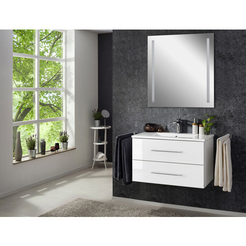 Fackelmann Spiegelelement MIRRORS mit LED-Beleuchtung Linear, Grau, B: 80 cm, H: 75 cm, T: 2 cm - Bild 3