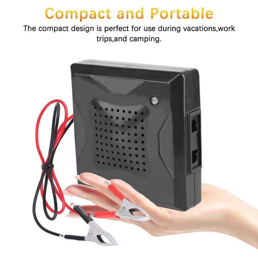 Mini Stecker Adapter Auto Power Inverter 180W Konverter von 12V DC auf 220V AC in Schwarz - Bild 4