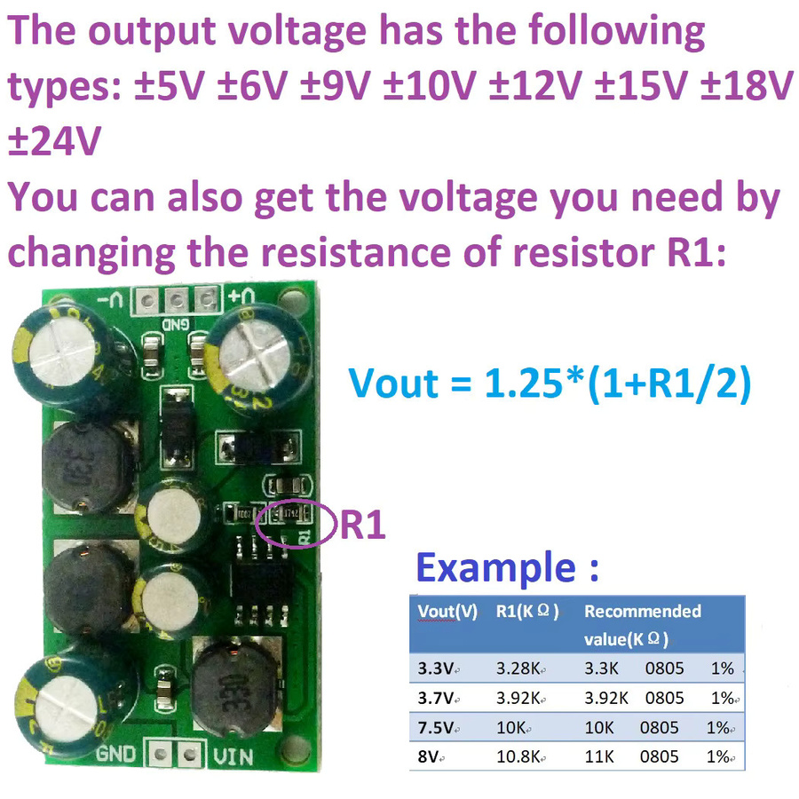 eletechsup DD1912PA 2-in-1 8W Boost-Buck Dual-Plus-/Minus-Spannungsplatine 3-24V auf 5V 6V 9V 10V 12V 15V 18V 24V für ADC DAC LCD OP-AMP Lautsprecher in Grün - Bild 4