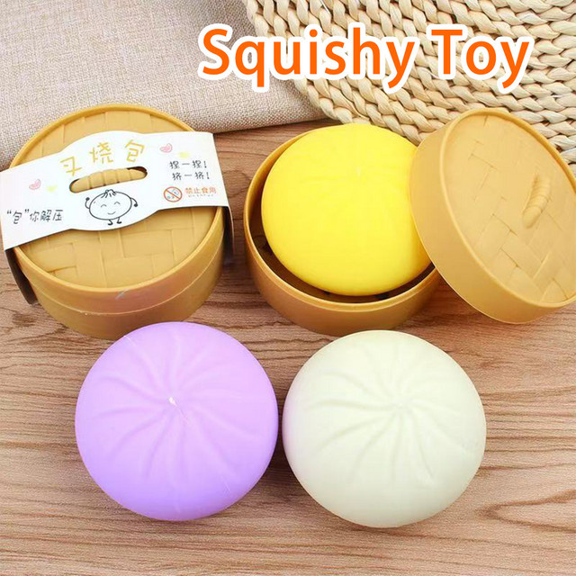 Bandai Bunter Dampfbrötchen-Squishy-Stressball, sensorisches Fidget-Spielzeug, Simulation Lebensmittel, multicolour - Bild 1