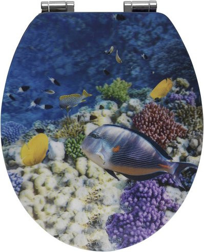 Wenko WC-Sitz Fish mit 3D-Effekt aus MDF in Mehrfarbig mit Softclose-Funktion - Bild 1