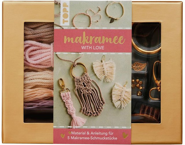 Makramee-Schmuckset, Rosé/Natur, Unisex - Bild 1