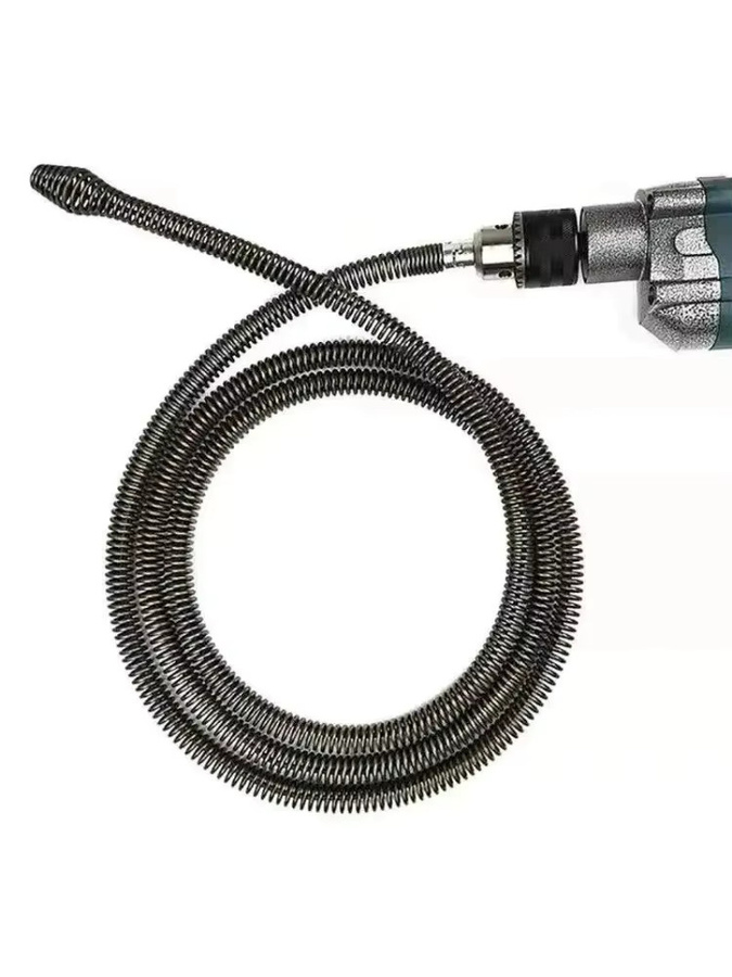 3M Spring Kanalisation Baggerwerkzeug Abflussschlauchreiniger mit Bohreradapter in Silber - Bild 6