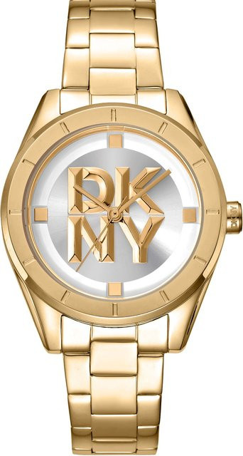 DKNY Armbanduhr Chambers Midi, Edelstahl, Gold, Quarz, 34 mm, Damen - Bild 1