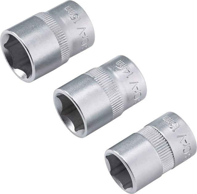 LUX-TOOLS Steckschlüssel Set 3-teilig aus Chrome Vanadium in Silber - Bild 1