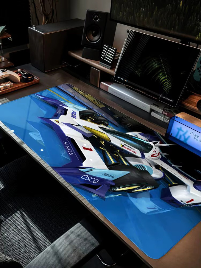 Future GPX Cyber F-Formula Mauspad XXL rutschfeste Gamer-Schreibtischunterlage in Schwarz, B/T: 90 x 40 cm - Bild 4