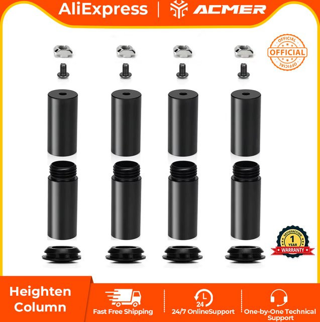 ACMER Erhöhungssäulen-Laser-Gravur-Beinverlängerungsset aus Metall in Schwarz für Y-Achsen-Rotationsmodul P1 P2 P1 S PRO - Bild 1